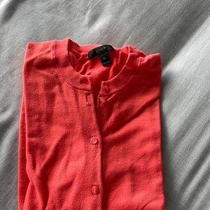 J Crew 3/4 sleeve Cardigan, Medium, Coral